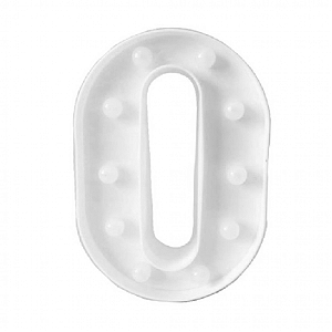 LETRA LED O PLASTICO BRANCO 22CM