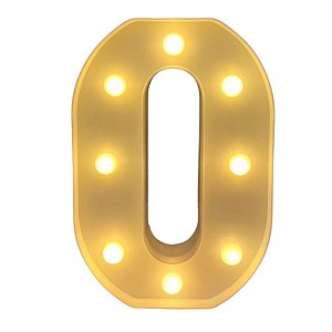 LETRA LED O PLASTICO BRANCO 22CM