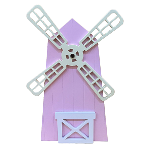 Moinho Mdf Rosa Bebê Decorativo Cenário Para Festa Fazenda