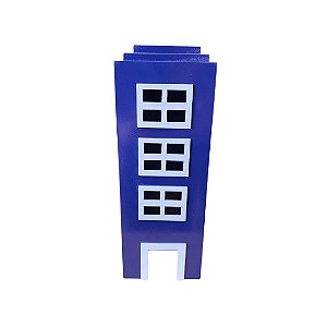 Prédio 3 Janelas Modelo 2 Decorativo Festas MDF Azul Royal
