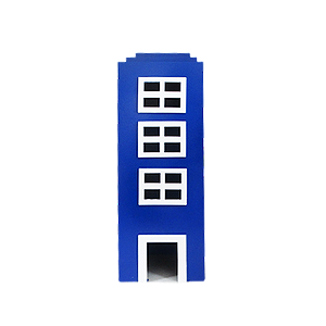 Prédio 3 Janelas Modelo 2 Decorativo Festas MDF Azul Royal