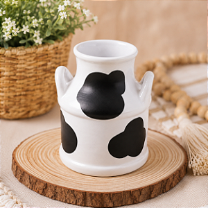 Mini Leiteira Cerâmica Vaquinha Decorativa Cachepot Vaso