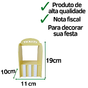 Mini Tickets Amarelo Candy Decoração Festa Circo MDF