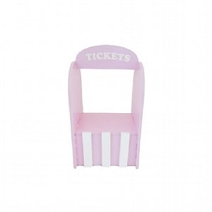 Mini Tickets Rosa Bebê E Branco Decoração Festa Circo MDF