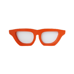 Óculos Mdf Grande Laranja Decorativo Para Festa Temática