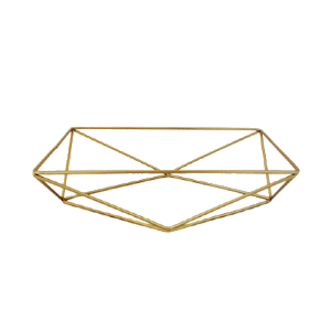 SUPORTE RETANGULAR FERRO P/BANDEJA SO BOLEIRAS DOURADO
