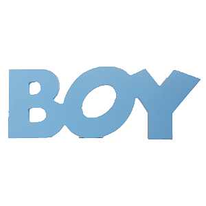 Display MDF Placa Decorativa Palavra Boy Azul Bebê Modelo 3