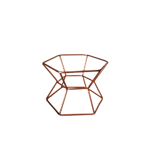SUPORTE SEXTAVADO FERRO P/BANDEJA SO BOLEIRAS PEQ ROSE GOLD