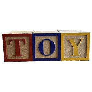Trio Cubos Mdf Toy 15x15 Colorido Decorativo Festa Letras