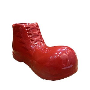 Sapato De Palhaço Decor Enfeite Circo De Cerâmica Vermelho