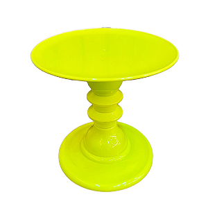 Prato Mosaico Pé Torneado Só Boleiras 19,5X22 Amarelo Neon