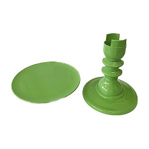 Prato Mosaico Pé Torneado Só Boleiras 19,5X22 Verde Limão