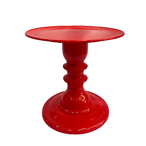 Prato Mosaico Pé Torneado Só Boleiras 19,5X22 Vermelho