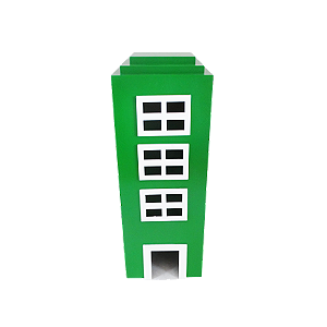 Prédio 3 Janelas Modelo 2 Decorativo Festas MDF Verde