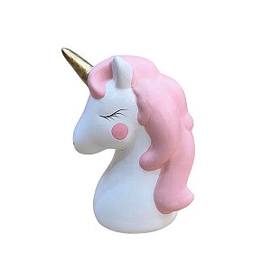 UNICORNIO DET ROSA CHIFRE DOURADO CERAMICA