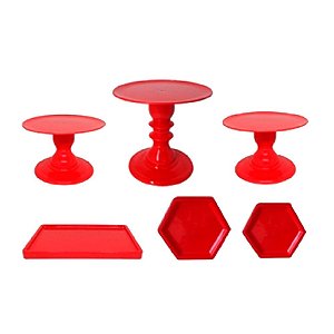 Kit Comemore Só Boleiras Vermelho 5 Pcs Festa Aniversário