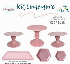 Kit Comemore Só Boleiras Rose 5 Pcs Decor Festa Aniversário