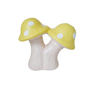 COGUMELO DUPLO FINO CERAMICA AMARELO CANDY