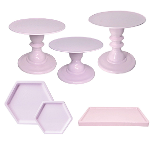 Kit Festa Mosaico Rosa Candy Peças Decorativas Só Boleiras