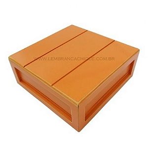 Caixote Mdf Canelado Vintage Laranja Decorativo Festa Caixa