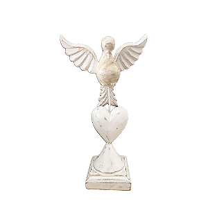 Divino Espirito Santo Madeira Com Coração Branco Decoração