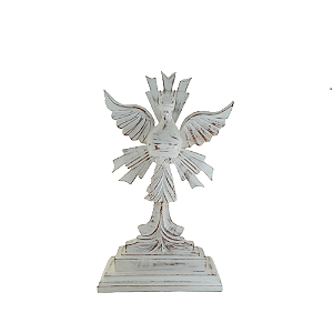 Divino Espirito Santo Madeira Base Retangular Branco
