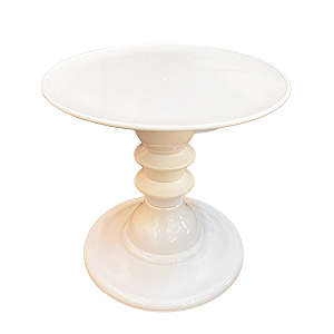 Prato Mosaico Pé Torneado Só Boleiras 19,5X22 Branco