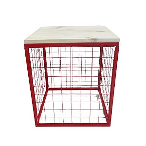 MESA CUBO TELADA VERMELHO