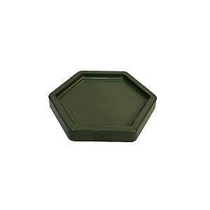 Bandeja Mosaico Sextavada Pequena Verde Musgo Decorativa