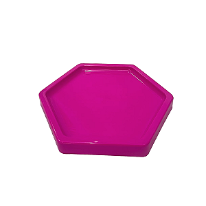 Bandeja Mosaico Sextavada Grande Pink Decorativa Para Festa