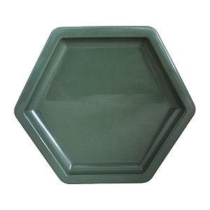 Bandeja Mosaico Sextavada Grande Verde Musgo Decorativa