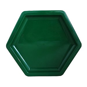 Bandeja Mosaico Sextavada Grande Verde Folha Decorativa