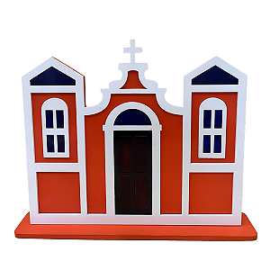 IGREJA FESTA JUNINA PORTA MARROM LARANJA