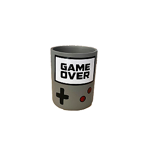 CACHEPOT CERAMICA GAME OVER CINZA