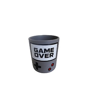 CACHEPOT CERAMICA GAME OVER CINZA