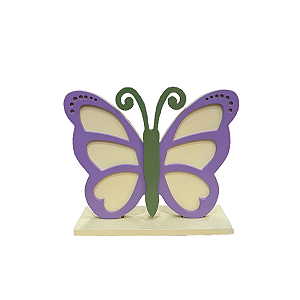 Display Pequeno Borboleta Mdf Amarelo Candy Com Lilás Festa