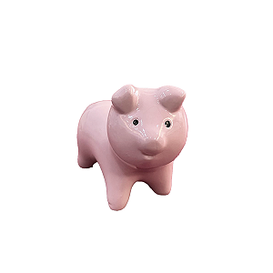 Porquinho Cerâmica Rosa Decorativo Para Festa Temática