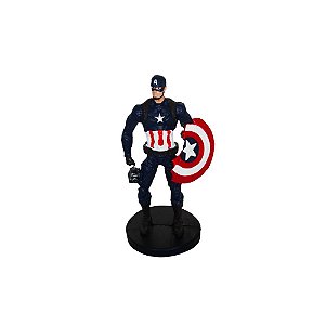 PERSONAGEM RESINA CAPITAO AMERICA ESCUDO QUEBRADO ROUPA AZUL MARINHO