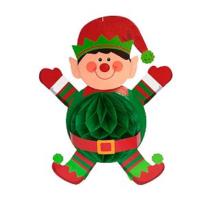 Enfeite Duende De Papel Sanfona 35cm Decoração Natal