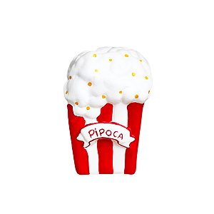Pipoca De Circo Vermelha E Branca Decorativa Cerâmica
