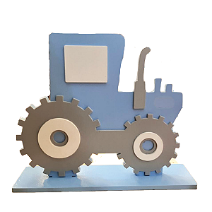 Display Mdf Trator Azul Bebê Decorativo Para Festa Temática