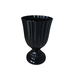 Vaso Plástico Dubai Pequeno Preto Decorativo Flores Jardim