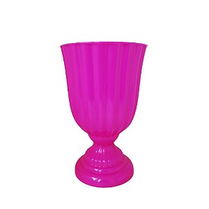 Vaso Plástico Dubai Pequeno Neon Pink Decorativo Flor Jardim