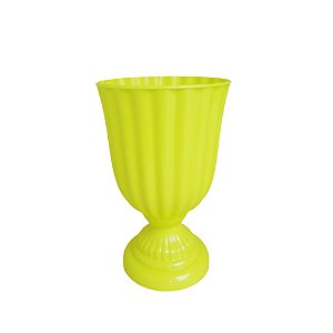 Vaso Plástico Dubai Pequeno Neon Amarelo Decorativo Flores