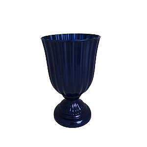 Vaso Plástico Dubai Pequen Azul Marinho Decorativo Flores