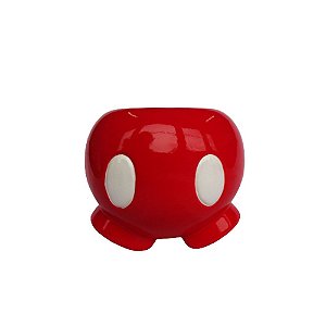 Decoração Short do Mouse Vermelho Botão Branco Pequeno Cerâmica