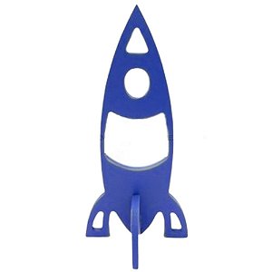 Foguete Azul Marinho Grande Decoração MDF Astronauta