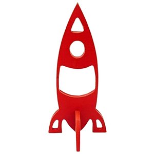 Foguete Vermelho Grande Decoração MDF Astronauta