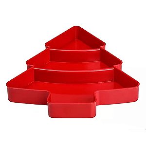 Petisqueira plastica arvore de natal vermelho