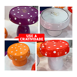 Boleira Cogumelo Grande Prato Doces Só Boleiras Pink